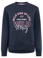Zwillingsherz Bluza "Wild Side" w kolorze granatowym rozmiar: S/M. Niebieskie bluzy Zwillingsherz, m, bez wzorów, bez kaptura. Za 152.98 zł.