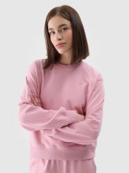 4F Bluza dresowa nierozpinana bez kaptura damska - różowa XL. Czerwone bluzy 4f, xl, bez wzorów, z bawełny, bez kaptura. Za 129.99 zł.
