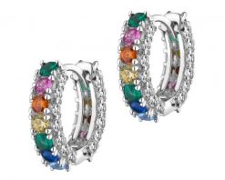 Kolczyki srebrne z cyrkoniami - koła. Szare kolczyki Apart, z cyrkonią, srebrne. Za 189.00 zł.