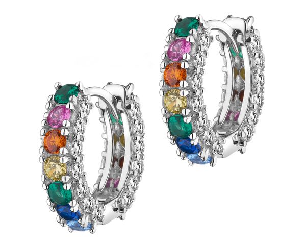 Kolczyki srebrne z cyrkoniami - koła. Szare kolczyki Apart, z cyrkonią, srebrne. Za 189.00 zł.