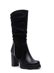 Foreverfolie Kozaki w kolorze czarnym rozmiar: 37. Czarne kozaki Foreverfolie, na zimę, bez obcasa, bez zapięcia. Za 118.56 zł.