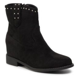 DeeZee WS2991-01 Czarny. Czarne botki DeeZee, bez wzorów, z materiału, bez obcasa, bez zapięcia. Za 119.99 zł.