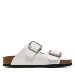 Klapki Grünland. Białe klapki Grünland, bez wzorów, bez obcasa. Za 429.99 zł.