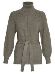 MOSS COPENHAGEN Sweter "Amari Rachelle" w kolorze khaki rozmiar: M/L. Brązowe golfy Moss Copenhagen, l, bez wzorów, z wiskozy, bez ramiączek. Za 162.49 zł.
