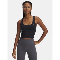 Koszulka treningowa damska Under Armour Motion Tank. Czarne bluzki Under Armour, s, bez wzorów, sportowe, bez kołnierzyka, bez ramiączek. Za 140.45 zł.