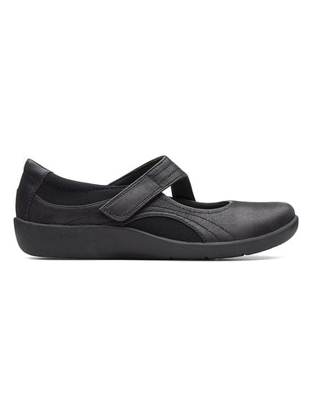 Clarks Baleriny "Sillian" w kolorze czarnym rozmiar: 39,5. Czarne baleriny Clarks, bez wzorów, z okrągłym noskiem, bez obcasa. Za 134.84 zł.