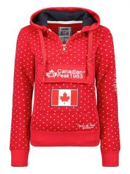 Canadian Peak Bluza "Gyrelle" w kolorze czerwonym rozmiar: L. Czerwone bluzy Canadian Peak, l, z aplikacjami, z bawełny, z kapturem. Za 123.25 zł.