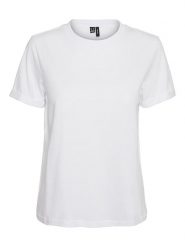 Vero Moda Koszulka "Paula" w kolorze białym rozmiar: XL. Białe bluzki Vero Moda, xl, bez wzorów, z bawełny, bez kołnierzyka, bez ramiączek. Za 43.99 zł.