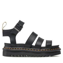Sandały Dr. Martens. Czarne sandały Dr. Martens, bez wzorów, bez obcasa, na płaskiej podeszwie, bez zapięcia. Za 524.99 zł.