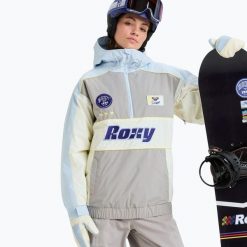 Kurtka snowboardowa damska ROXY Chloe Kim Anorak. Szare kurtki narciarskie Roxy, l, bez wzorów, z materiału, bez kaptura, snowboardowy. Za 1,263.20 zł.