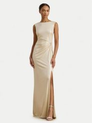 LAUREN RALPH LAUREN Sukienka wieczorowa 253P04060001 Beżowy Slim Fit. Brązowe sukienki Lauren Ralph Lauren, bez wzorów, z syntetyku, wizytowe, bez kołnierzyka, bez ramiączek. Za 1,799.00 zł.