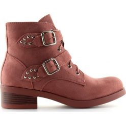 Botki Sznurowane Z Kokardkami różowe C-7101 Pink. Czerwone botki ButyModne, bez wzorów, bez obcasa, bez zapięcia. W wyprzedaży za 127.98 zł.