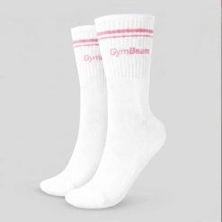 Skarpety unisex fitness 3/4 różowe Crew. Czerwone skarpety GYMBEAM, bez wzorów, z bawełny. Za 17.90 zł.