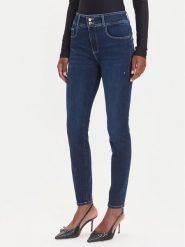 Guess Jeansy W5RA34 D5PY1 Granatowy Skin Fit. Niebieskie jeansy Guess, z aplikacjami. Za 479.99 zł.