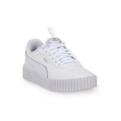 Buty do chodzenia damskie Puma 02 Carina 2.0 Pop Up. Białe obuwie sportowe Puma, z materiału, bez zapięcia, trekkingowe. W wyprzedaży za 199.00 zł.