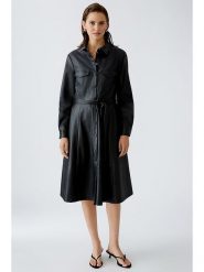 Oui Sukienka w kolorze czarnym ze skóry syntetycznej rozmiar: 38. Czarne sukienki Oui, bez wzorów, ze skóry, bez kołnierzyka, bez ramiączek, midi. Za 250.35 zł.