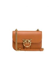Pinko Skórzana torebka w kolorze jasnobrązowym - 24 x 15 x 7 cm rozmiar: onesize. Brązowe torby na ramię Pinko, z aplikacjami, z materiału, na ramię, bez dodatków. Za 990.67 zł.