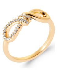 L'Atélier Précieux Pozłacany pierścionek z cyrkoniami rozmiar: 56. Żółte pierścionki l'Atelier precieux, z cyrkonią, pozłacane. Za 86.99 zł.