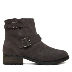Botki Josef Seibel. Szare botki Josef Seibel, bez wzorów, bez obcasa, na słupku, bez zapięcia. Za 429.99 zł.