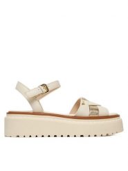 Liu Jo Sandały Bessie 01 SA6159 PX026 Biały. Białe sandały Liu Jo, bez wzorów, ze skóry, bez obcasa, na koturnie, bez zapięcia. Za 559.99 zł.