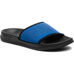 Klapki CALVIN KLEIN - Slide KW0KW00728 446. Niebieskie klapki Calvin Klein, bez wzorów, z materiału, bez obcasa. W wyprzedaży za 99.00 zł.