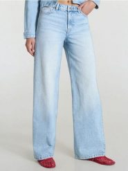Jeansy wide leg low waist - niebieski. Niebieskie jeansy Sinsay, l, bez wzorów. W wyprzedaży za 39.99 zł.