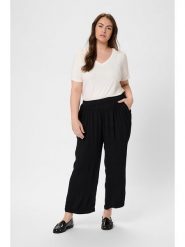 KAFFE curve Kuloty w kolorze czarnym rozmiar: 46. Czarne spodnie materiałowe KAFFE curve, bez wzorów, z materiału, z podwyższonym stanem. Za 128.55 zł.