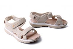 WOJTYŁKO 7S25337I beż, sandały damskie. Brązowe sandały Wojtyłko, bez wzorów, bez obcasa, bez zapięcia. Za 144.90 zł.