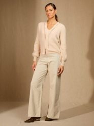 Perfect Cashmere Kaszmirowy sweter "Noty" w kolorze kremowym rozmiar: S. Brązowe swetry Perfect Cashmere, s, bez wzorów, z kaszmiru, bez ramiączek. Za 413.99 zł.