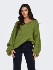 JDY Sweter w kolorze oliwkowym rozmiar: M. Brązowe swetry JDY, m, bez wzorów, bez ramiączek. Za 129.95 zł.
