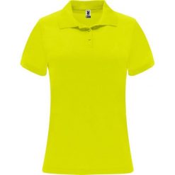 Damska Sportowa Koszulka Polo Z Krótkim Rękawem Monzha. Żółte koszulki polo ROLY, s, bez wzorów, bez kołnierzyka, bez ramiączek. Za 47.99 zł.