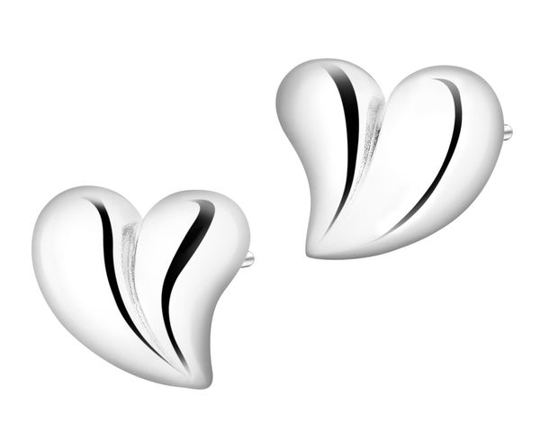 Kolczyki srebrne - serce. Szare kolczyki Apart, srebrne. Za 154.00 zł.