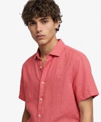 Superdry Koszula Riviera z krótkim rękawem, len – CORAL. Brązowe koszule Superdry, xl, bez wzorów, ze lnu, bez kołnierzyka, bez ramiączek. Za 345.10 zł.