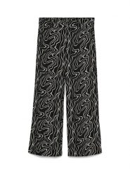 Vero Moda Spodnie w kolorze czarno-białym rozmiar: M. Czarne spodnie materiałowe Vero Moda, m, bez wzorów, z materiału, z podwyższonym stanem. Za 66.47 zł.