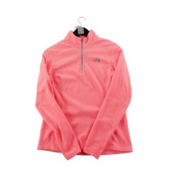 Second life - Bluza polarowa damska TKA Glacier ¼ Zip - Jak nowy. Czerwone bluzy The North Face, l, bez wzorów, z materiału, bez kaptura. Za 164.76 zł.