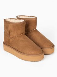 Blackfield Botki zimowe "Princesse" w kolorze jasnobrązowym rozmiar: 38. Brązowe botki Blackfield, na zimę, bez wzorów, z materiału, z okrągłym noskiem, bez obcasa, na platformie, bez zapięcia. Za 183.15 zł.