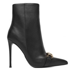 Botki Eva Minge. Czarne botki Eva Minge, bez wzorów, bez obcasa, na szpilce, bez zapięcia. Za 579.99 zł.