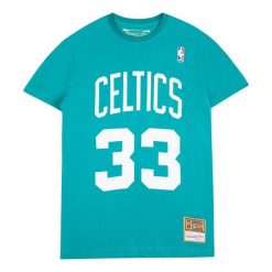 Koszulka Boston Celtics. Zielone bluzki Mitchell & Ness, bez wzorów, sportowe, bez kołnierzyka, bez ramiączek. Za 250.50 zł.