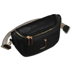 Czarna saszetka damska ze skóry ekologicznej z kieszenią na rewersie - Peterson. Czarne torby na ramię Peterson, bez wzorów, ze skóry ekologicznej, bez dodatków. Za 87.99 zł.