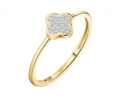 Pierścionek z żółtego złota z diamentami - 0,04 ct - próba 585. Żółte pierścionki Apart, z diamentem, złote. Za 2,159.00 zł.