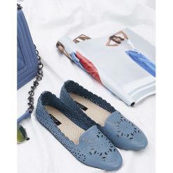 Niebieskie Lordsy Sleepy Day. Niebieskie baleriny Born2be, bez wzorów, z materiału, bez obcasa. Za 39.99 zł.