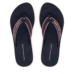Japonki Tommy Hilfiger. Niebieskie klapki TOMMY HILFIGER, bez wzorów, bez obcasa. Za 189.99 zł.