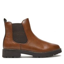 Botki Jana. Brązowe botki JANA, bez wzorów, bez obcasa, na płaskiej podeszwie, bez zapięcia. Za 339.99 zł.