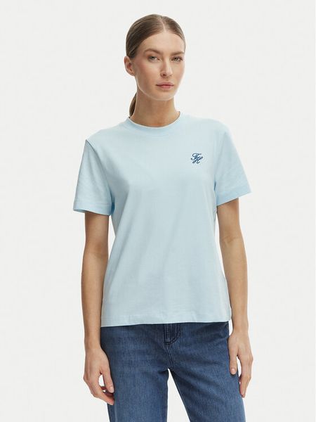 Tommy Hilfiger T-Shirt WW0WW48699 Niebieski Regular Fit. Niebieskie t-shirty TOMMY HILFIGER, s, bez wzorów, z bawełny, bez kołnierzyka, bez ramiączek. Za 113.99 zł.