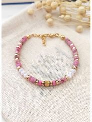 Atelier MIU Pozłacana bransoletka rozmiar: onesize. Różowe bransoletki Atelier MIU, z perłą, pozłacane. Za 52.99 zł.