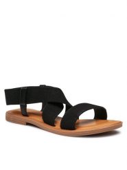 Clara Barson Sandały CASEY WS5296-34 Czarny. Czarne sandały Clara Barson, bez wzorów, z materiału, bez obcasa, na płaskiej podeszwie, bez zapięcia. Za 69.99 zł.