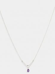 ATELIER DU DIAMANT Złoty naszyjnik "Nastya" z diamentami i ametystem - dł. 42 cm rozmiar: onesize. Szare naszyjniki ATELIER DU DIAMANT, z ametystem, złote. Za 1,304.99 zł.