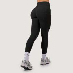 Legginsy damskie fitness bezszwowe z wysokim stanem Black NEO. Czarne legginsy GYMBEAM, m, bez wzorów, z elastanu, z podwyższonym stanem. Za 112.90 zł.