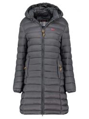 Geographical Norway Płaszcz pikowany "Atikolor" w kolorze ciemnoszarym rozmiar: M. Czarne płaszcze Geographical Norway, m, bez wzorów, bez kaptura. Za 197.17 zł.