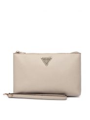 Guess Torebka Laurell II SWZG74 59145 Beżowy. Brązowe kopertówki Guess, z aplikacjami, ze skóry, bez dodatków. Za 269.99 zł.